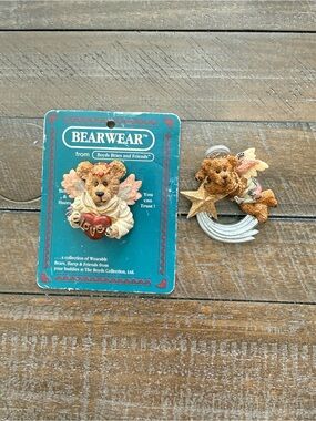 Bearwear Boyds Bears Angel Heart Brooches - Brown